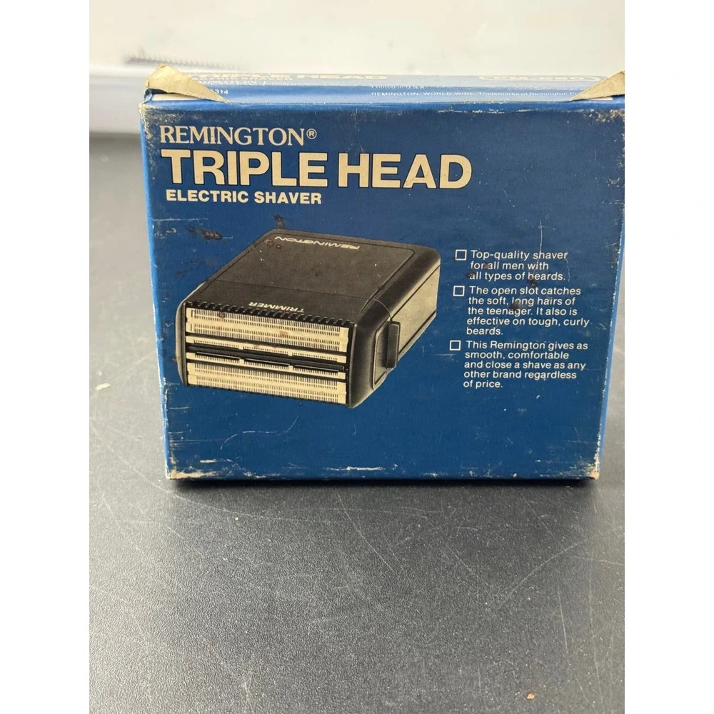 Vintage Remington Triple Head Electric Shaver PM-850 Corded‎ Shaver no cord USA